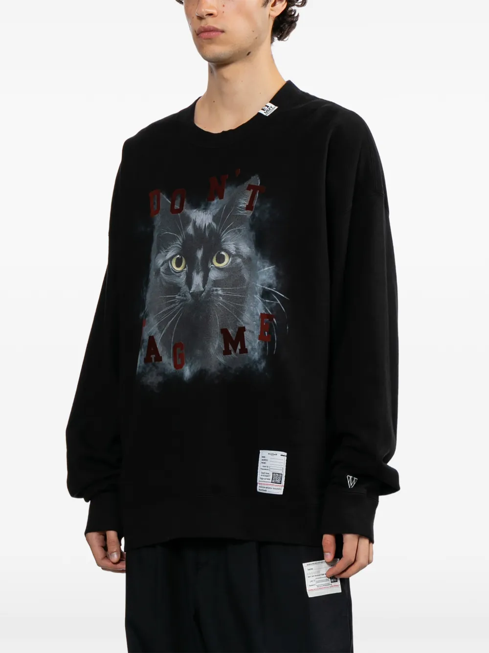 Maison MIHARA YASUHIRO Sweater met kattenprint Zwart