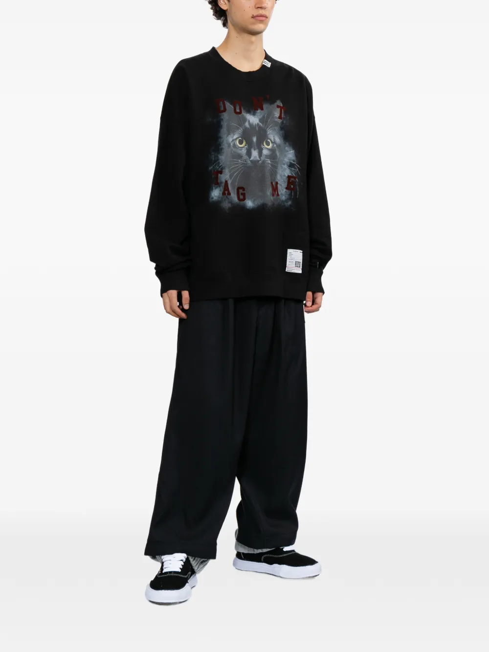 Maison MIHARA YASUHIRO Sweater met kattenprint Zwart