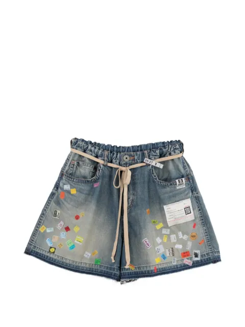 Maison MIHARA YASUHIRO price-tag sticker printed denim short
