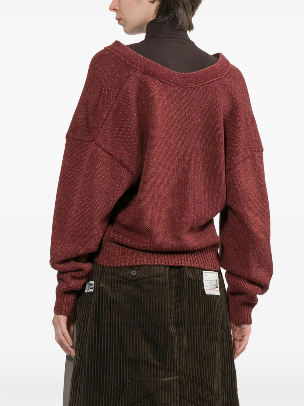 Maison MIHARA YASUHIRO Kabelgebreid vest Rood