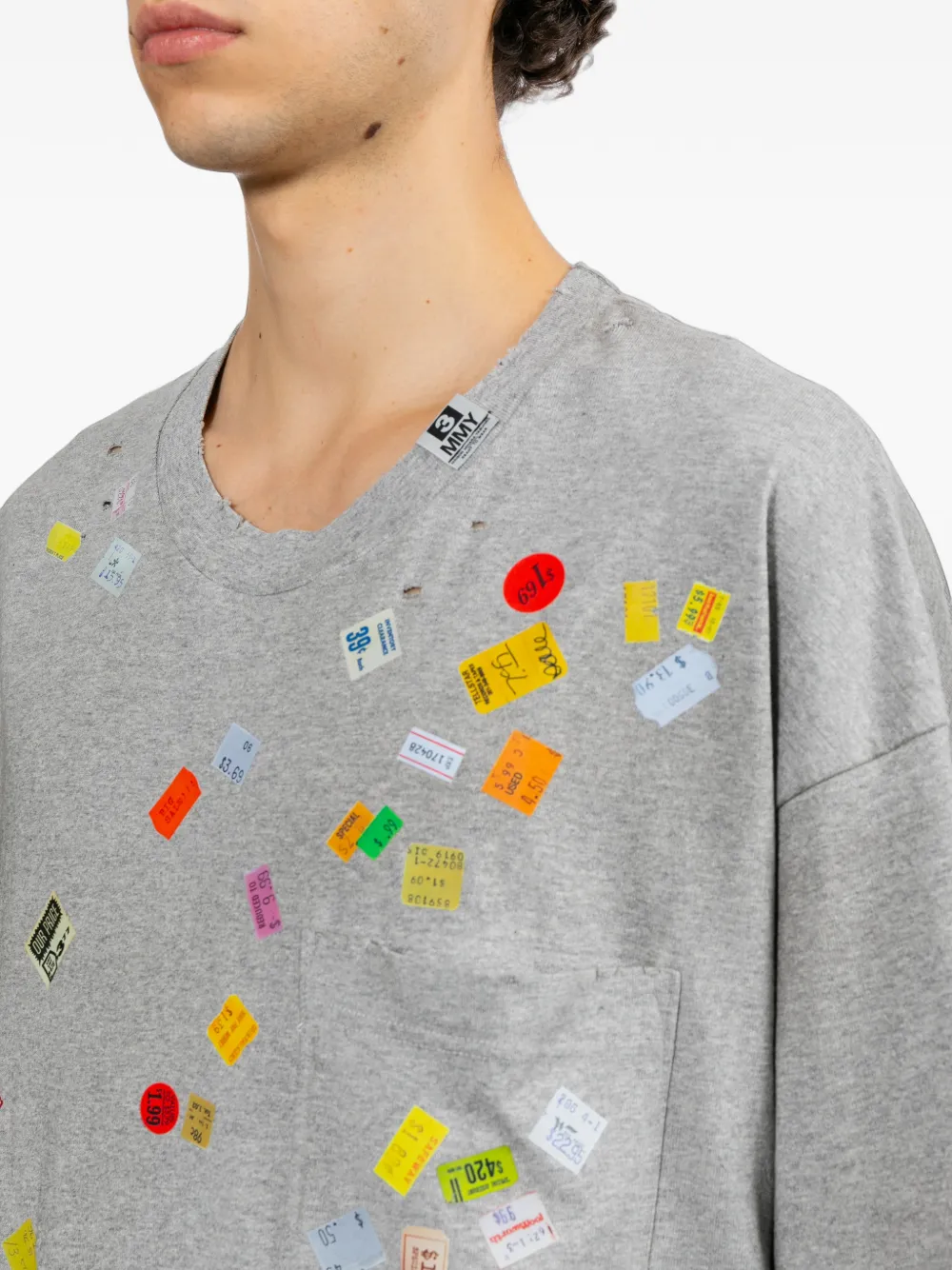 Maison MIHARA YASUHIRO T-shirt met stickerprint Grijs