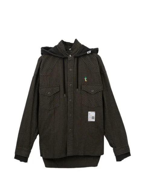Maison MIHARA YASUHIRO check-pattern hooded shirt