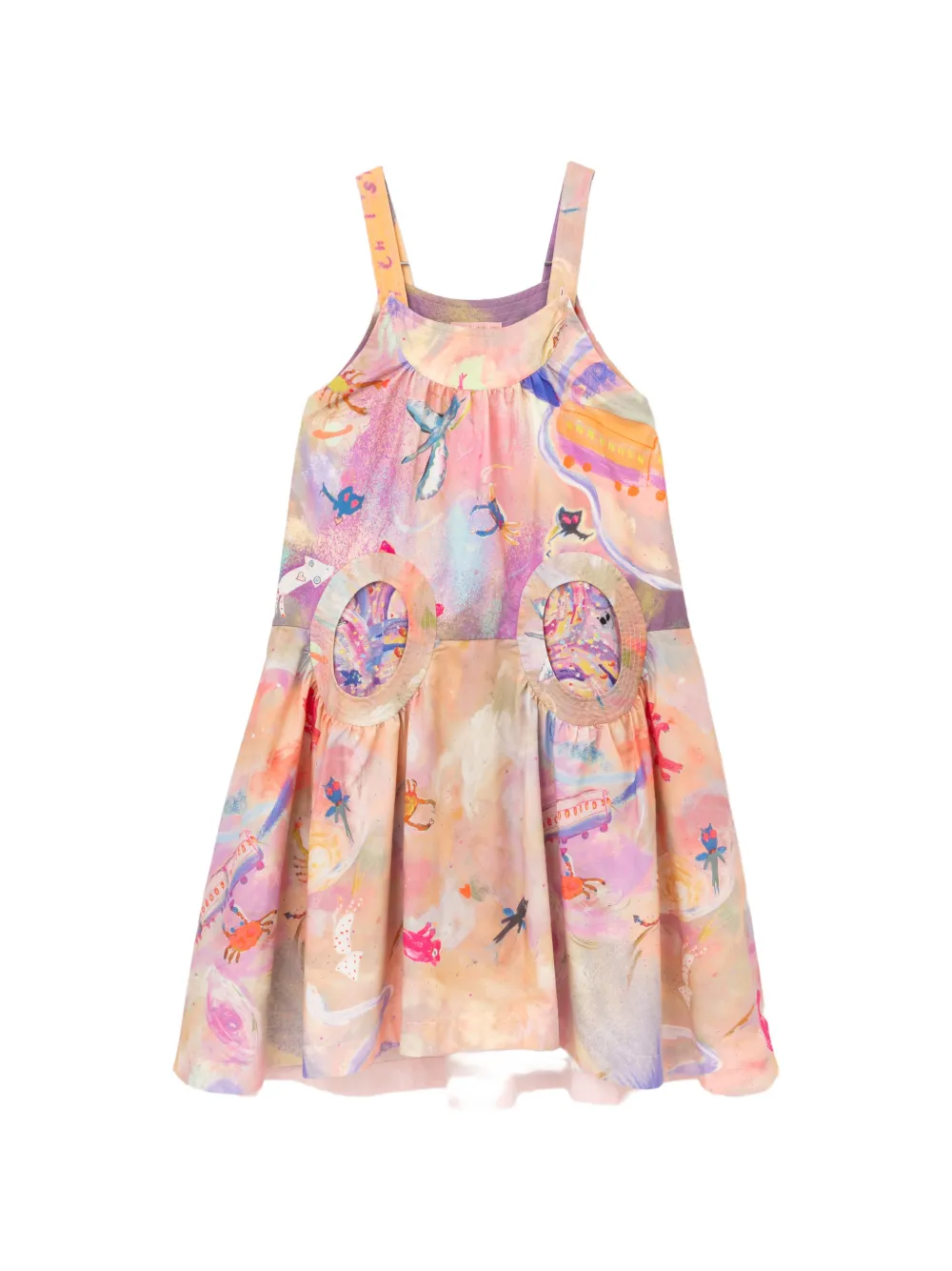 Tsumori Chisato robe évasée à imprimé graphique - Rose Tsumori Chisato robe évasée à imprimé graphique - Rose