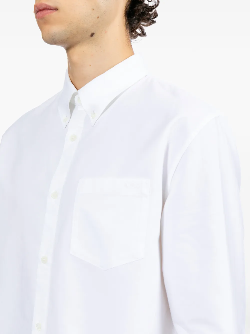 A.P.C. Button-down oervhemd met borstzak Wit