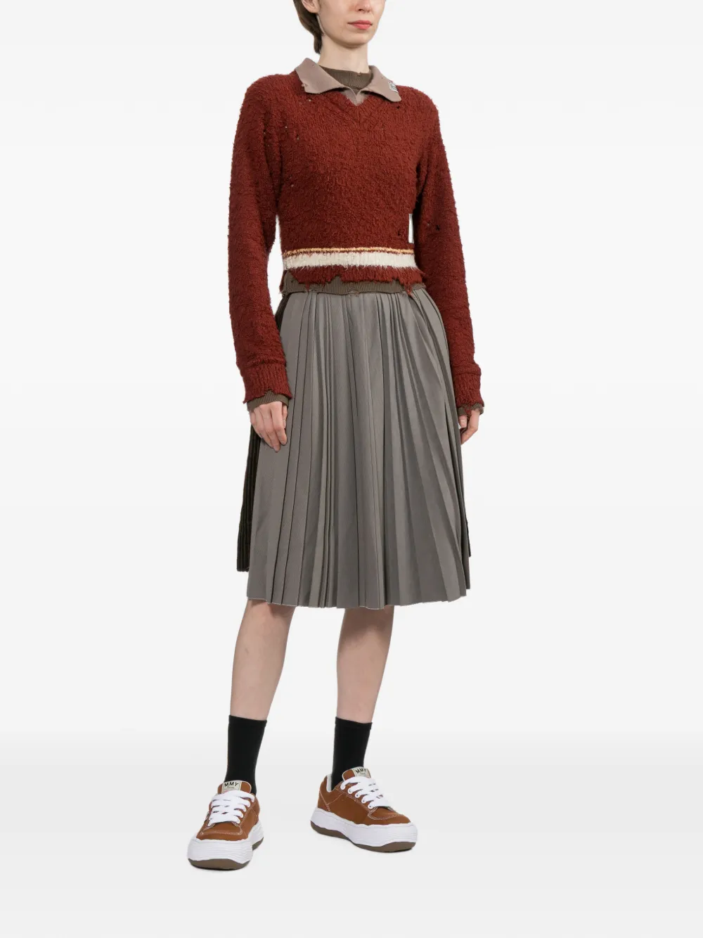 Maison MIHARA YASUHIRO Gerafelde trui Rood