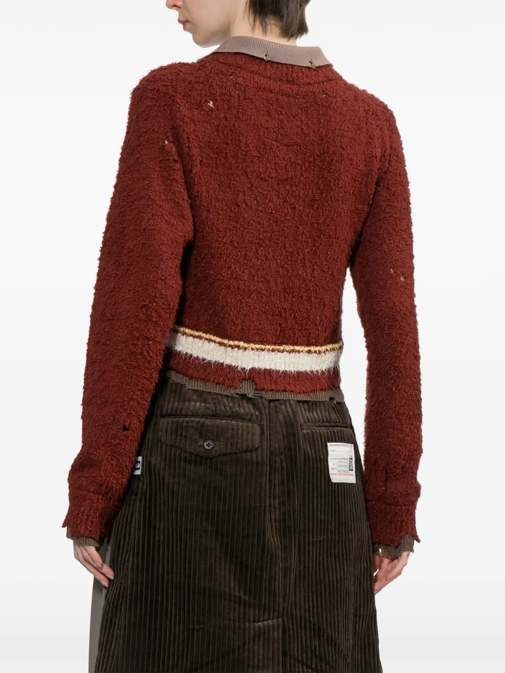 Maison MIHARA YASUHIRO Gerafelde trui Rood