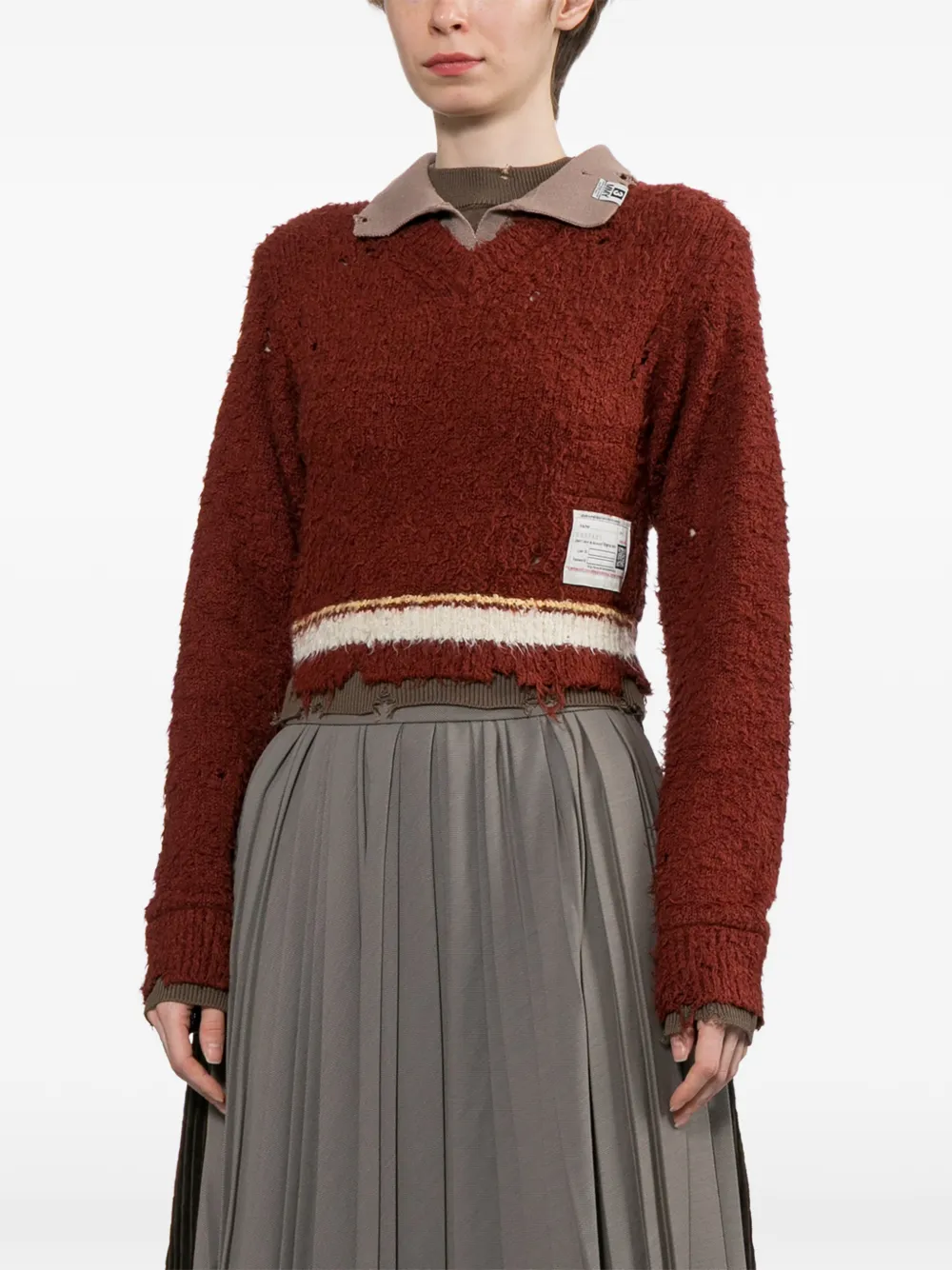 Maison MIHARA YASUHIRO Gerafelde trui Rood