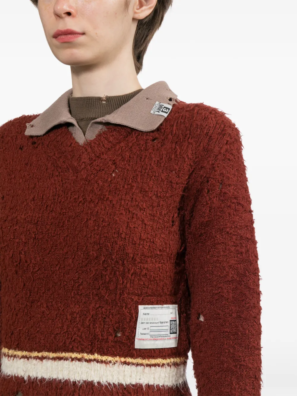 Maison MIHARA YASUHIRO Gerafelde trui Rood