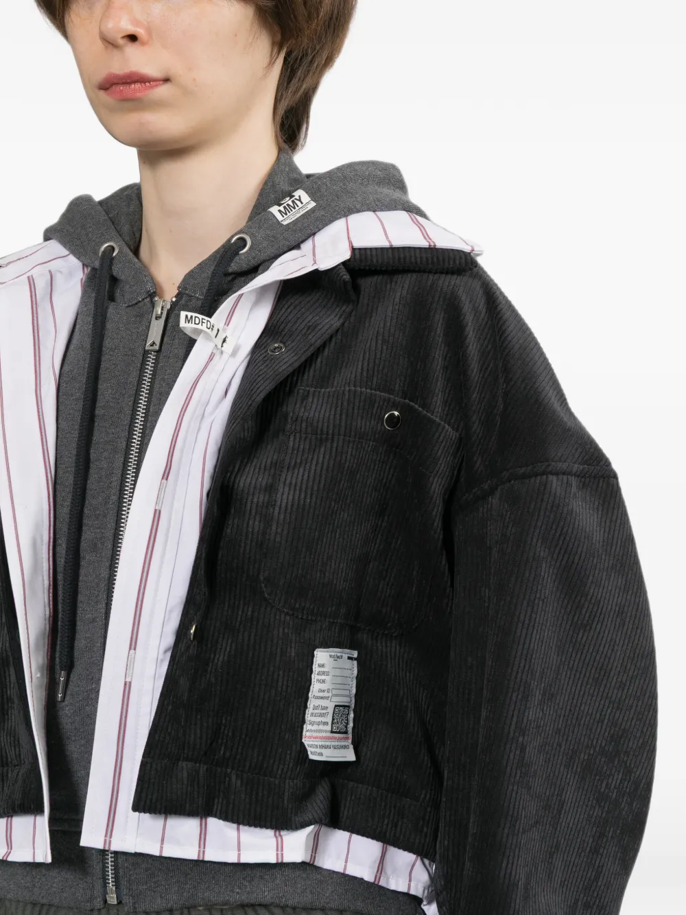 Maison MIHARA YASUHIRO Cropped jack met laag Zwart