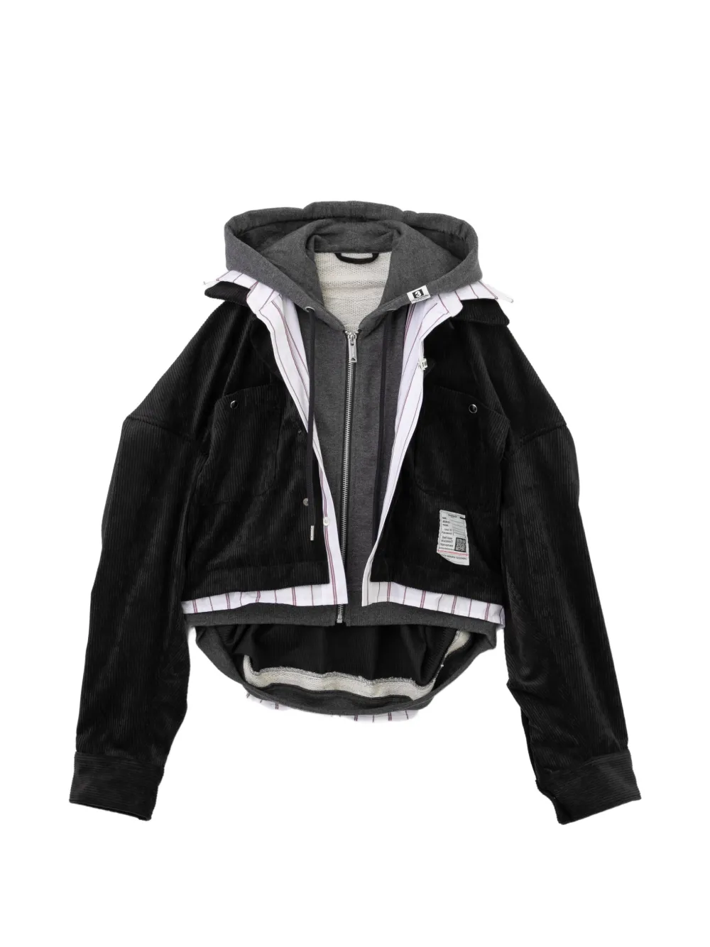 Maison MIHARA YASUHIRO Cropped jack met laag Zwart