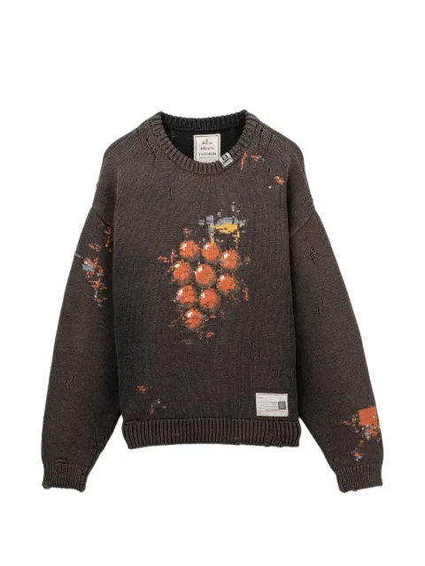 Maison MIHARA YASUHIRO distressed intarsia-knit jumper