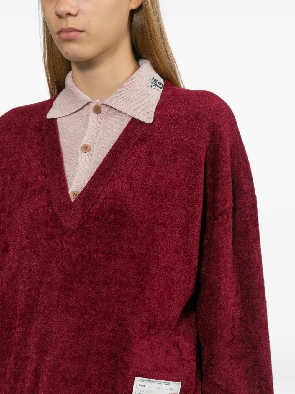Maison MIHARA YASUHIRO Trui met logopatch Rood