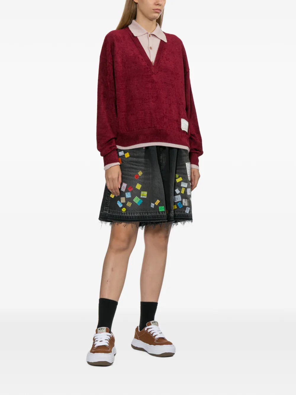 Maison MIHARA YASUHIRO Trui met logopatch Rood