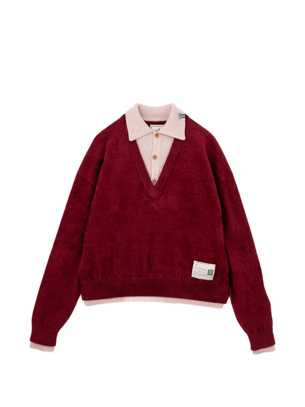 Maison MIHARA YASUHIRO V-neck logo-patch jumper