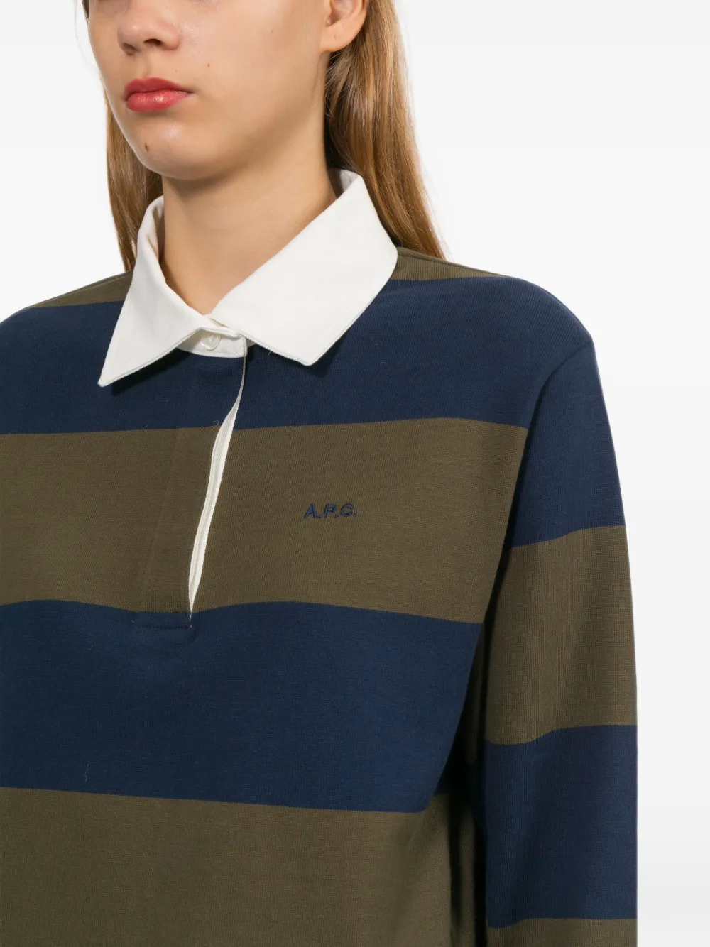 A.P.C. Gestreept poloshirt Blauw