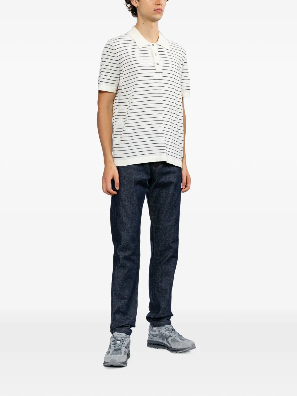 A.P.C. Gestreept poloshirt Wit