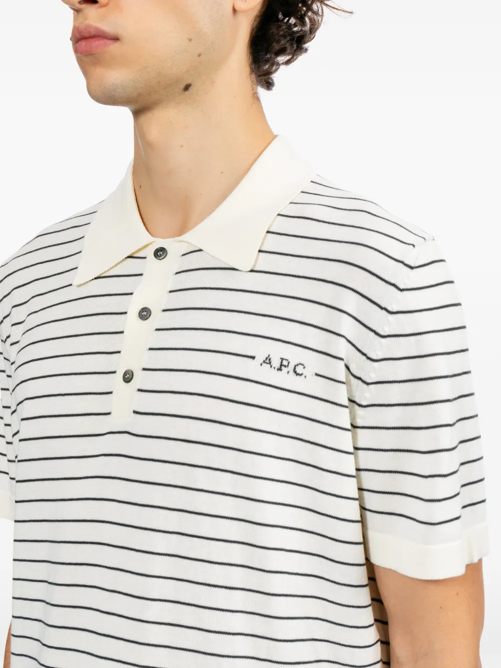 A.P.C. Gestreept poloshirt Wit