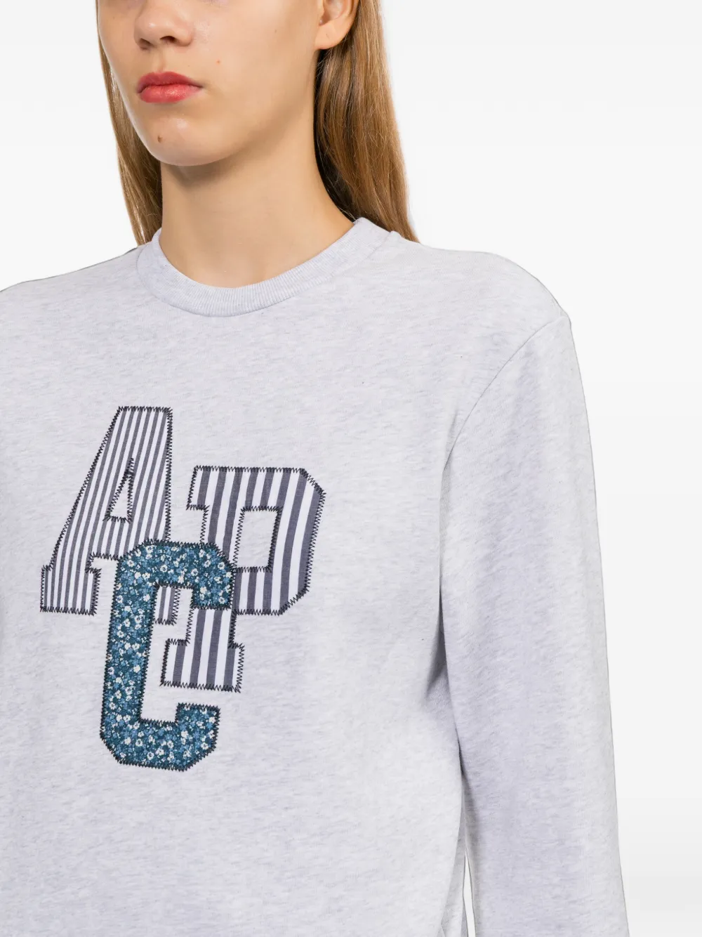 A.P.C. Sweater met geborduurd logo Grijs