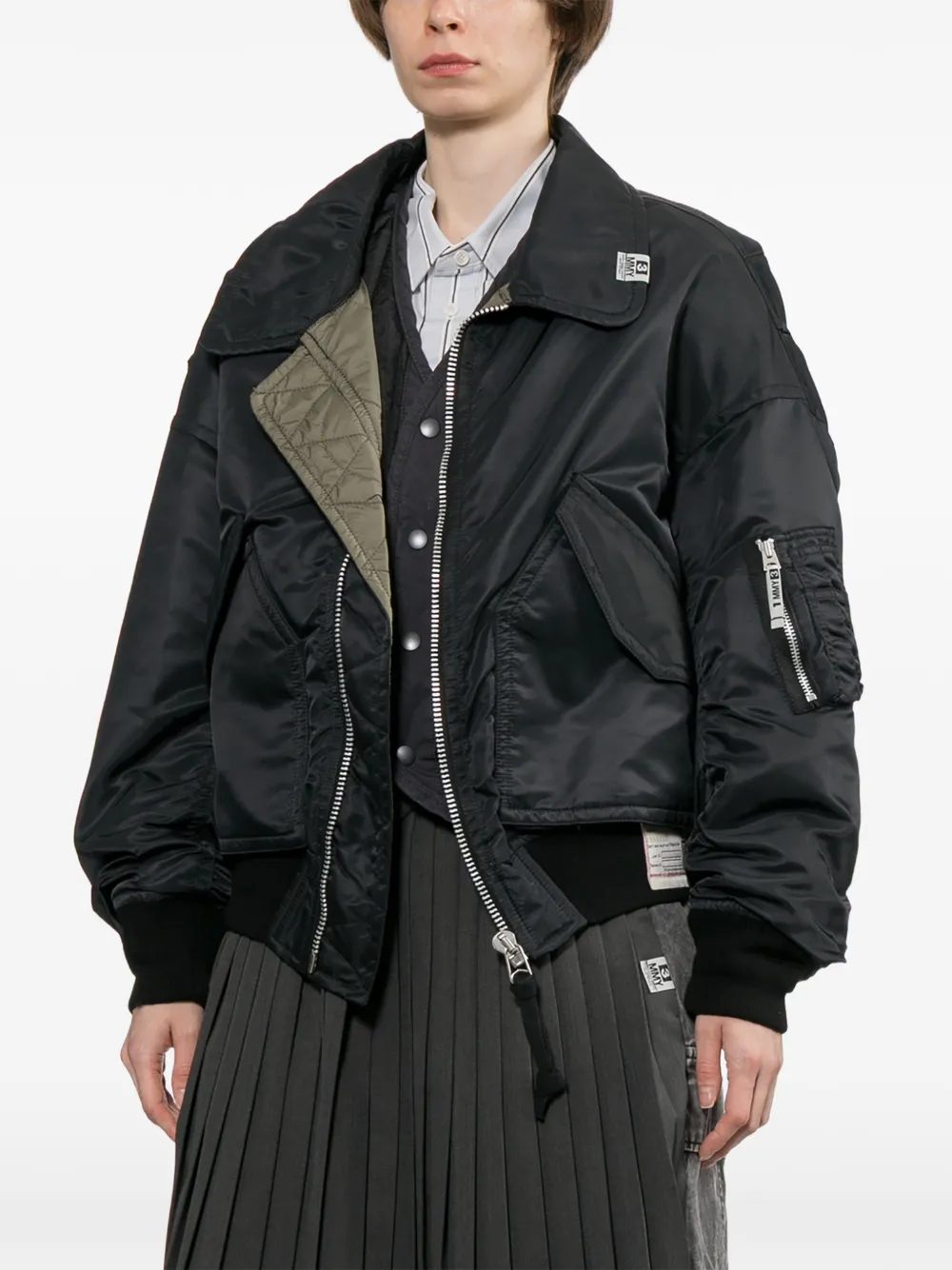 Maison MIHARA YASUHIRO Gelaagd bomberjack Zwart
