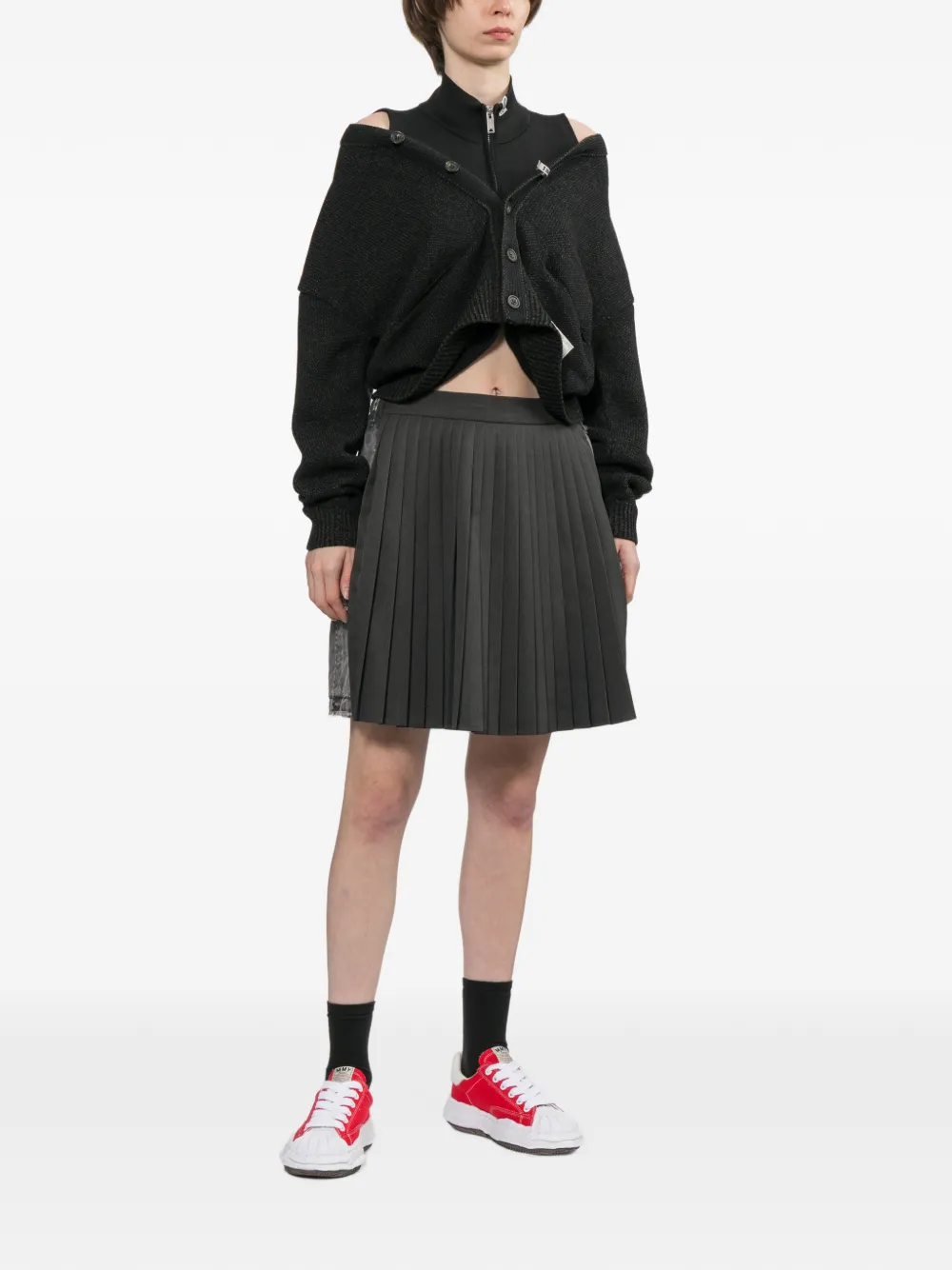 Maison MIHARA YASUHIRO Gelaagd vest met logo-patch Grijs