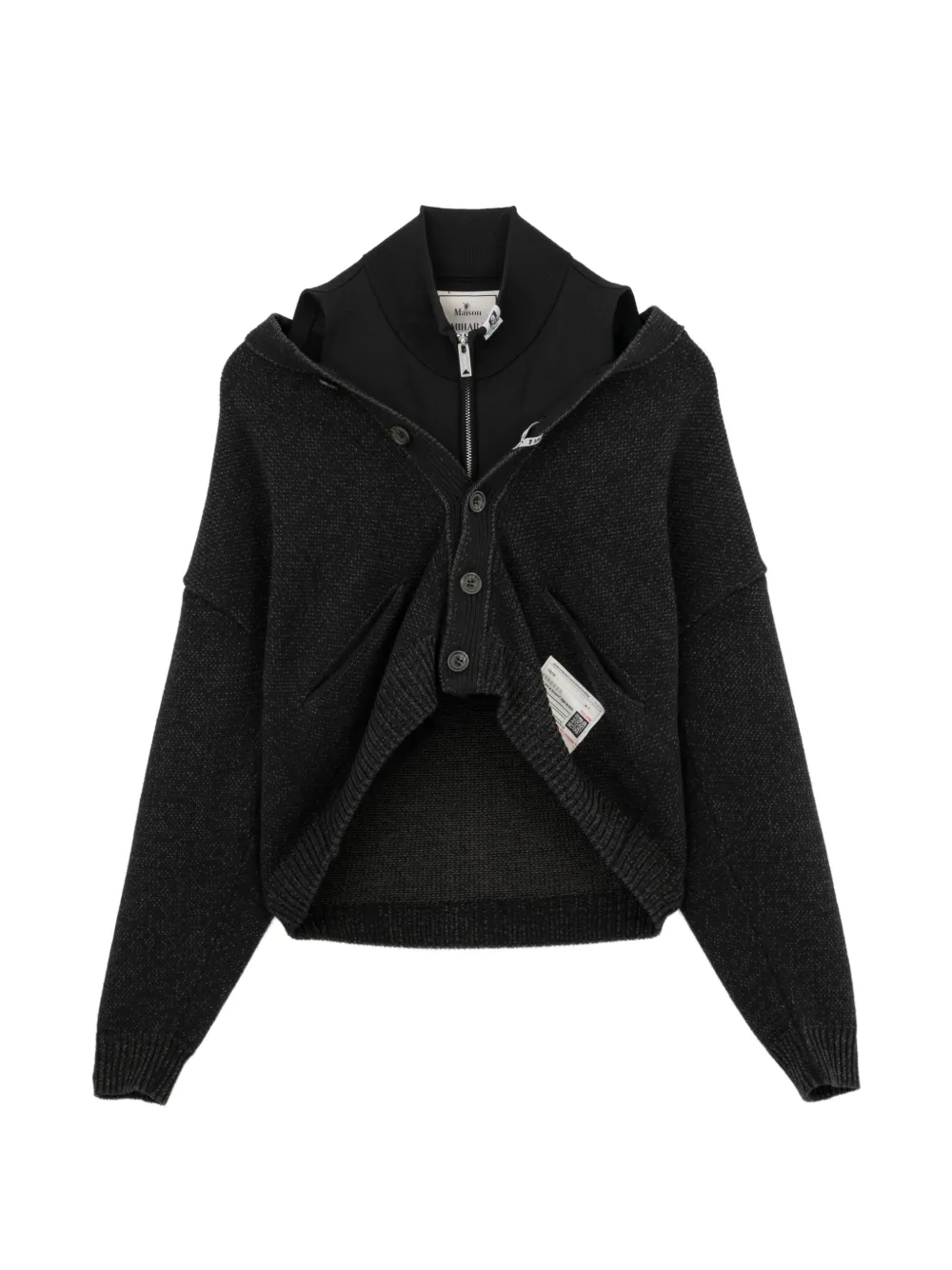 Maison MIHARA YASUHIRO Gelaagd vest met logo-patch Grijs