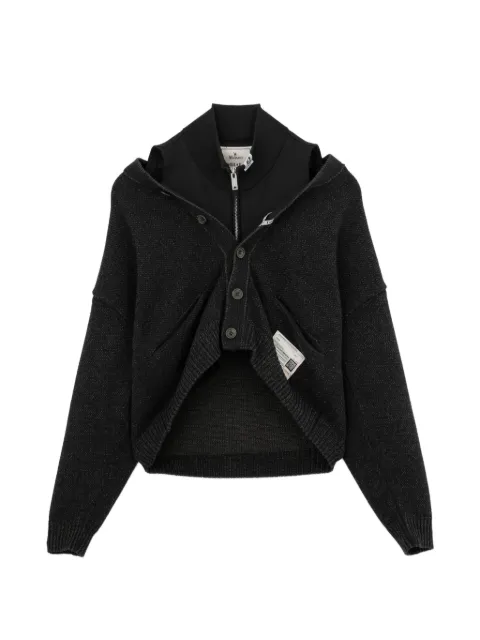 Maison MIHARA YASUHIRO logo-patched layered cardigan