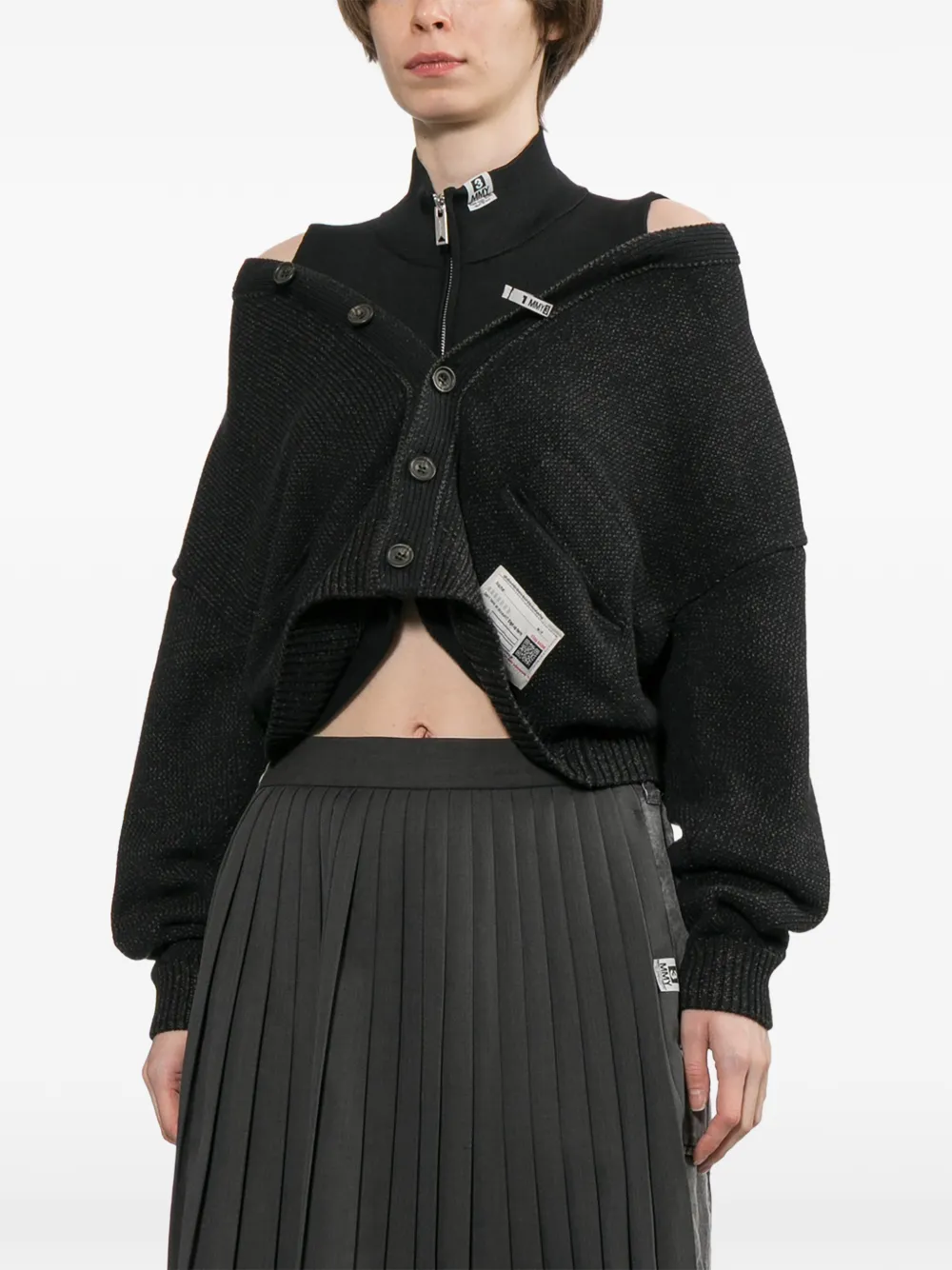 Maison MIHARA YASUHIRO Gelaagd vest met logo-patch Grijs