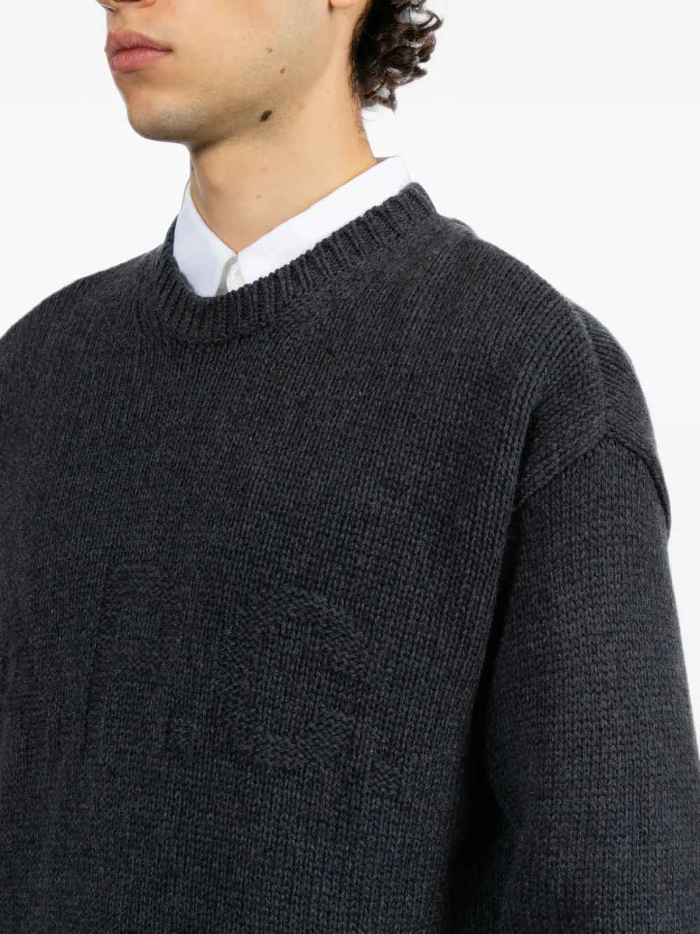 A.P.C. Trui met ronde hals en logo Grijs