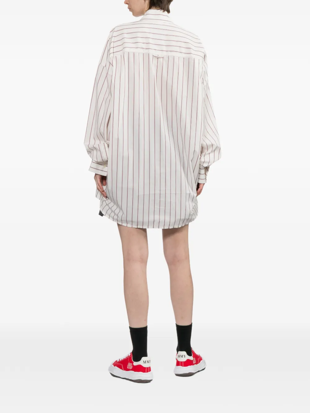 Maison MIHARA YASUHIRO Gestreept blouse met print Wit