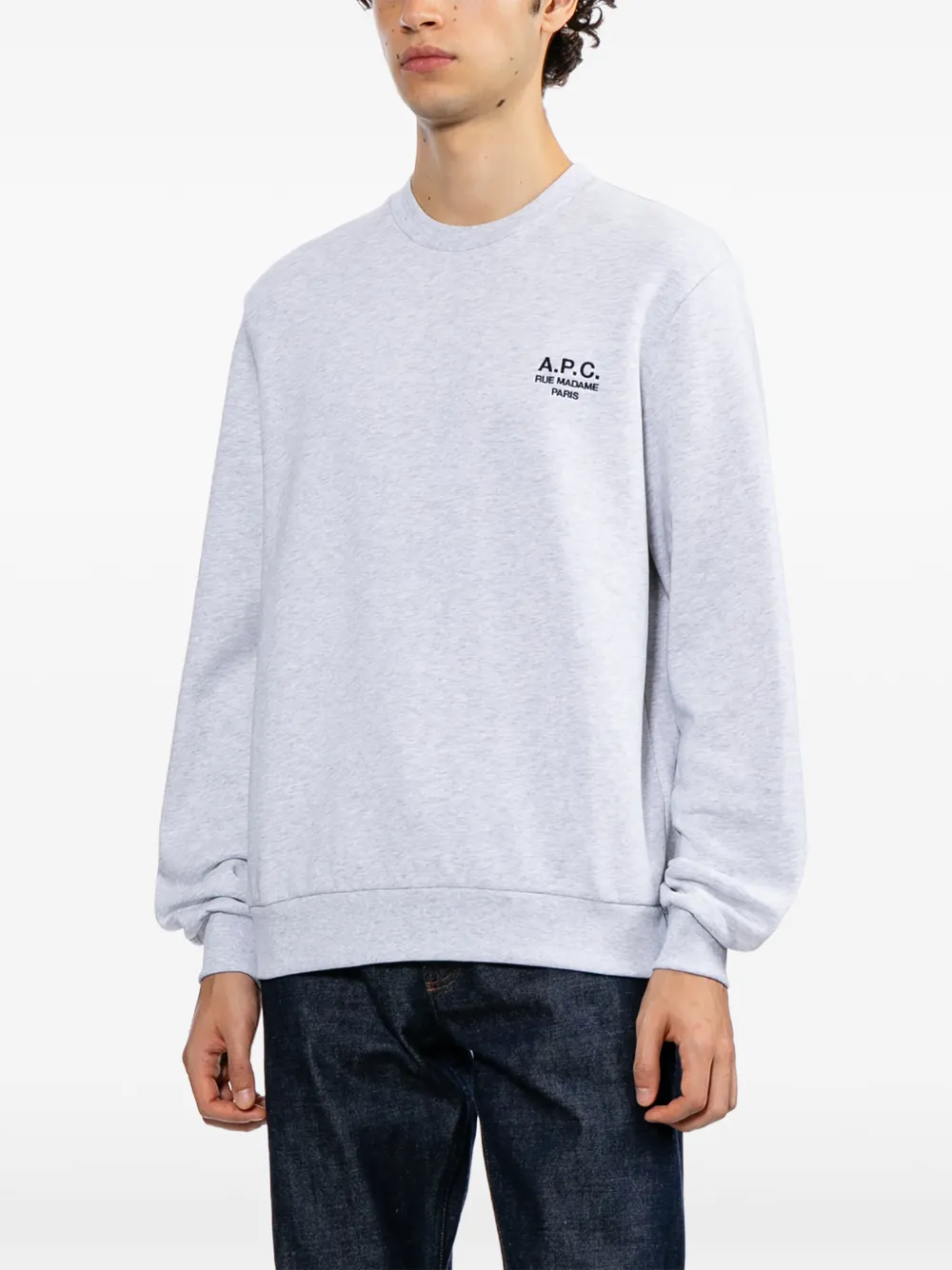 A.P.C. Sweater met geborduurd logo Grijs
