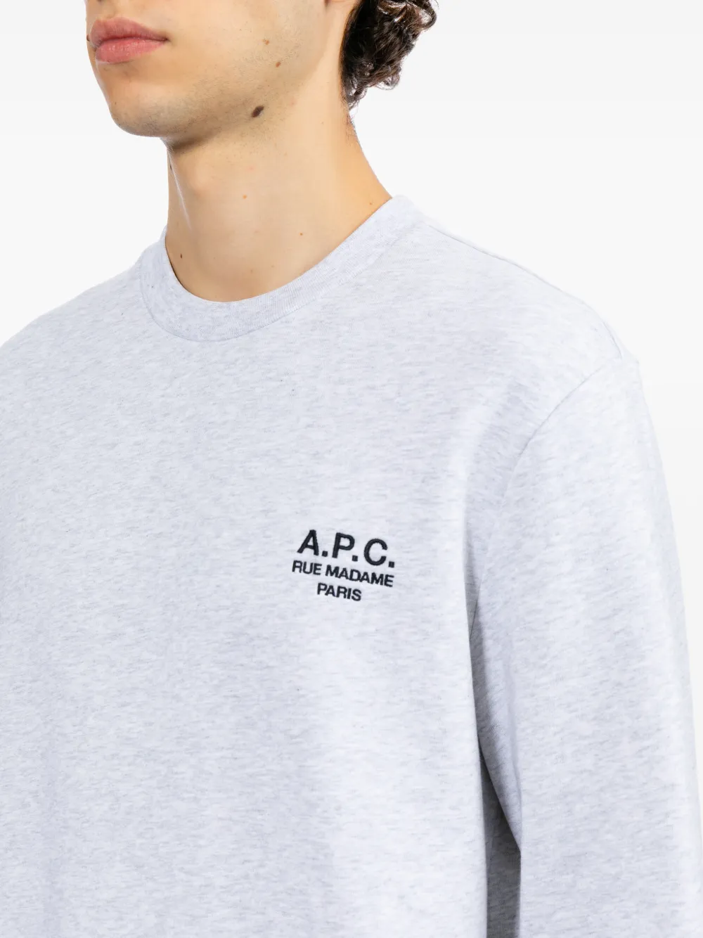 A.P.C. Sweater met geborduurd logo Grijs