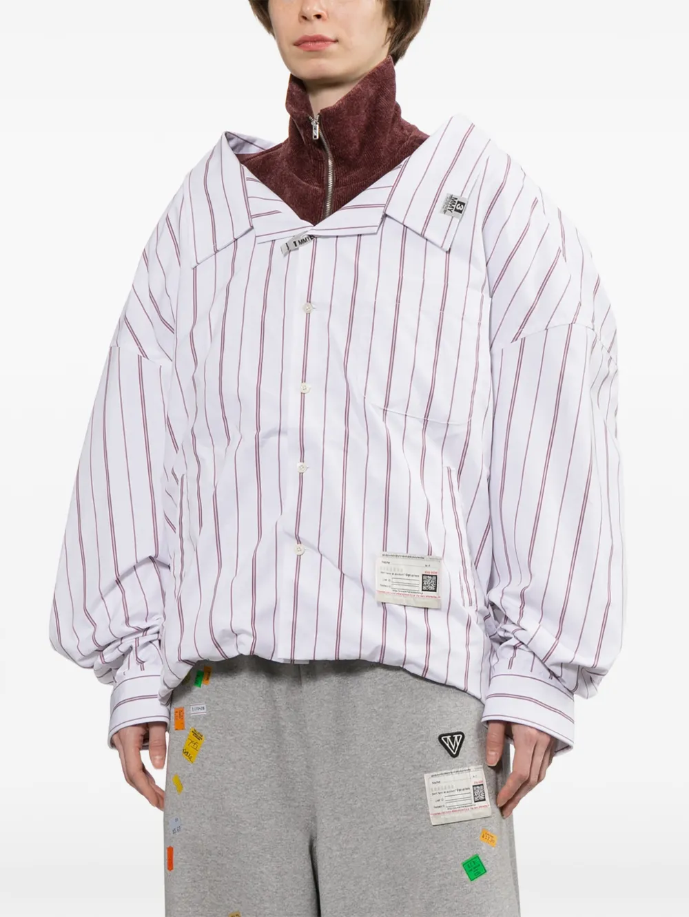 Maison MIHARA YASUHIRO Gestreepte sweater Wit