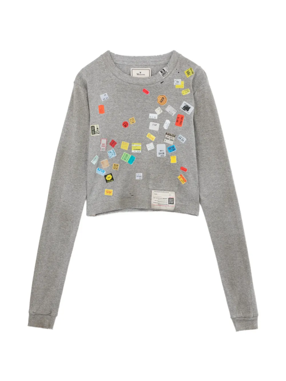 Maison MIHARA YASUHIRO Cropped-T-Shirt mit Preisschild - Grau