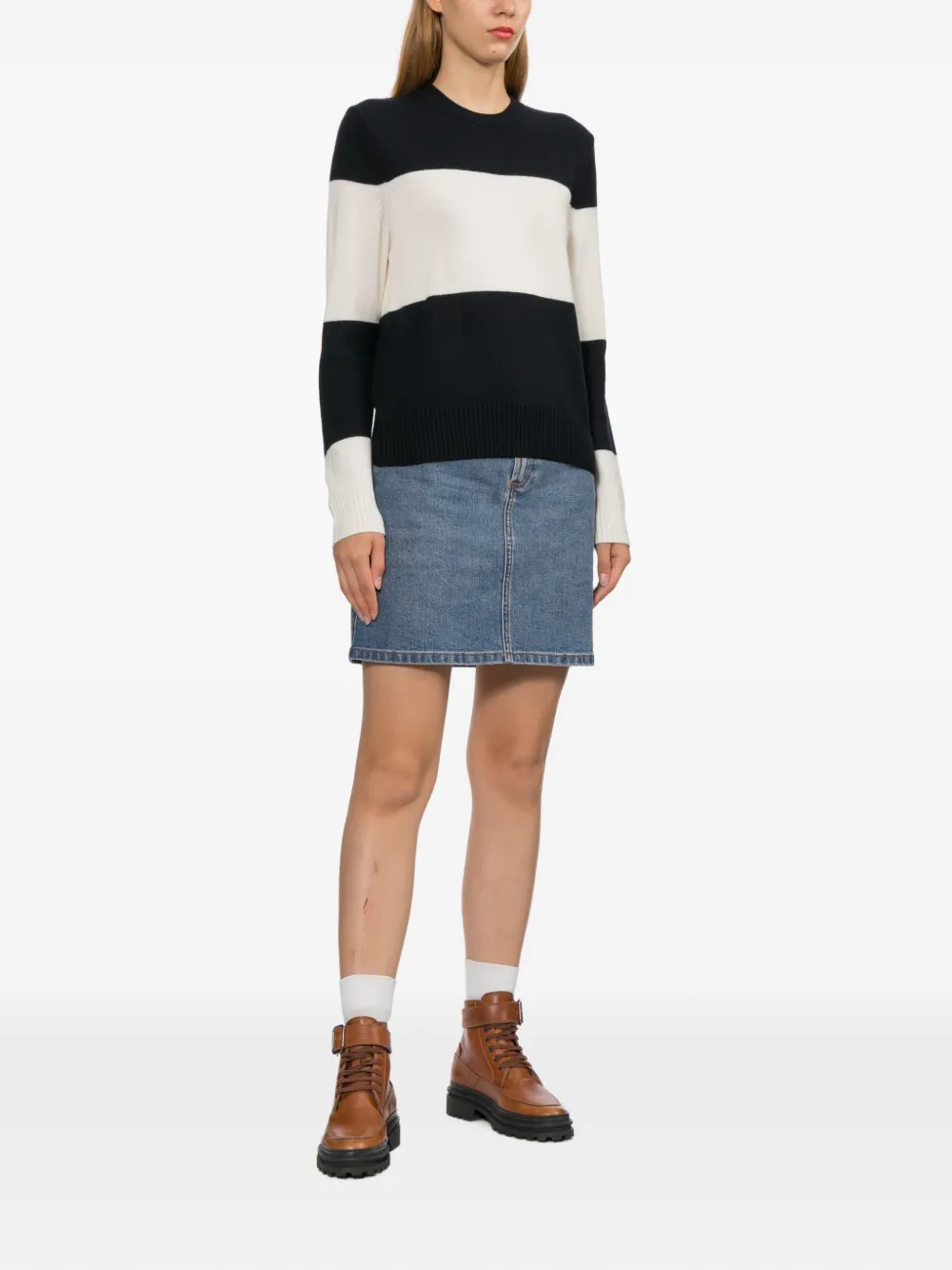 A.P.C. Trui met geborduurd logo Blauw