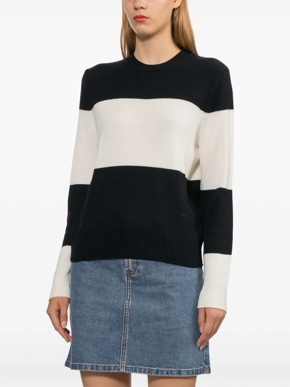 A.P.C. Trui met geborduurd logo Blauw
