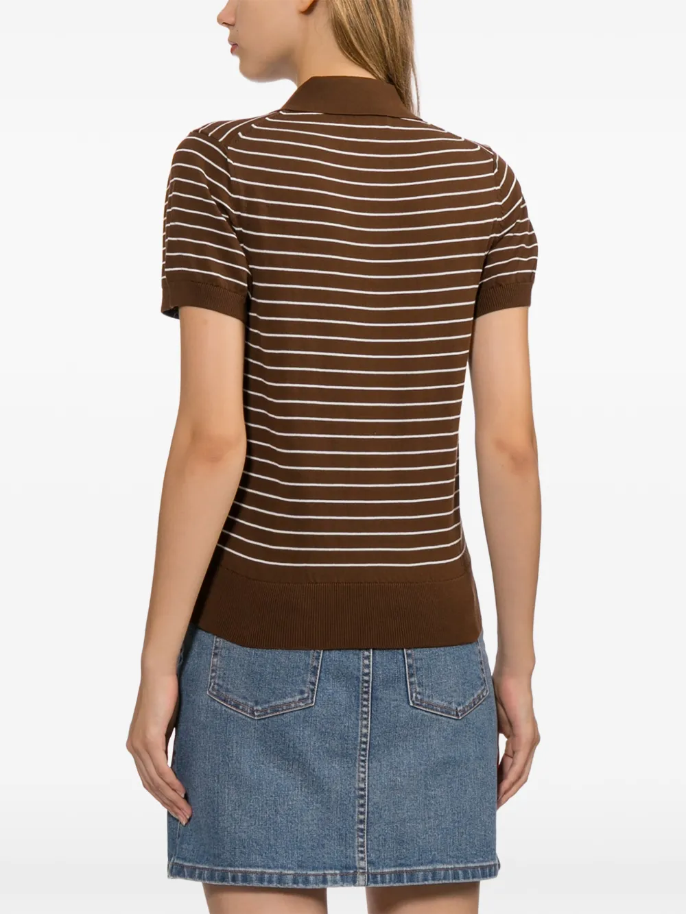 A.P.C. Gestreept poloshirt Bruin