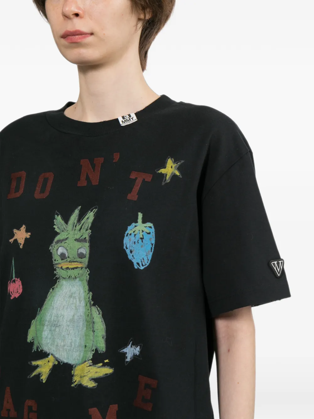 Maison MIHARA YASUHIRO Leon T-shirt met doodle-print Zwart