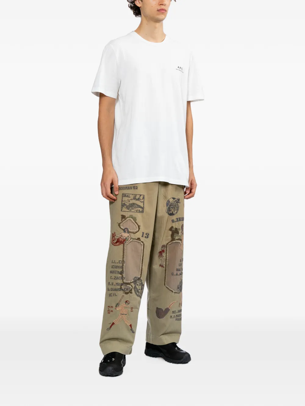 A.P.C. T-shirt met logoprint Wit