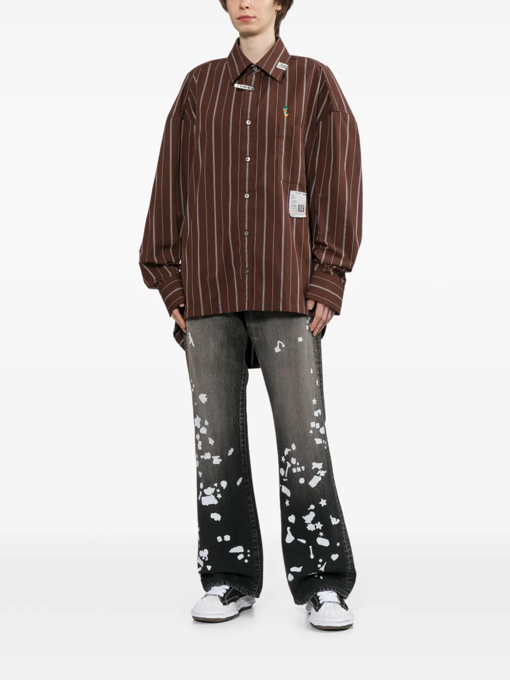 Maison MIHARA YASUHIRO Geruit overhemd Bruin