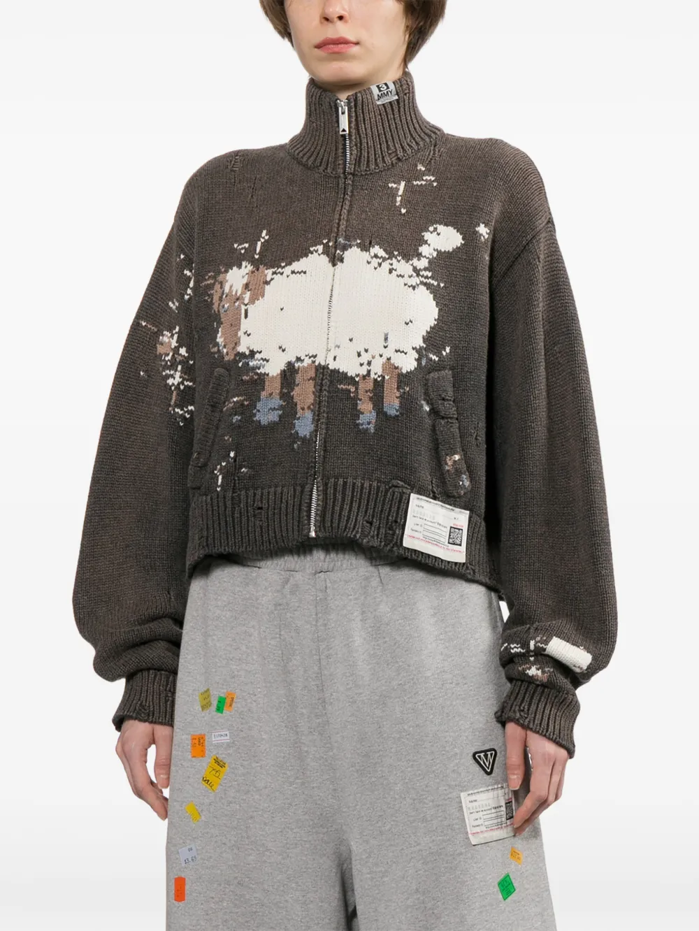 Maison MIHARA YASUHIRO Kabelgebreid vest Grijs