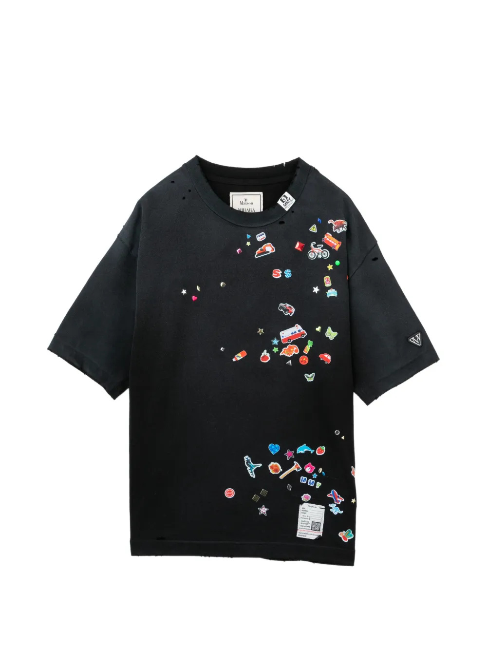 Maison MIHARA YASUHIRO sweat à imprimé autocollants - Noir