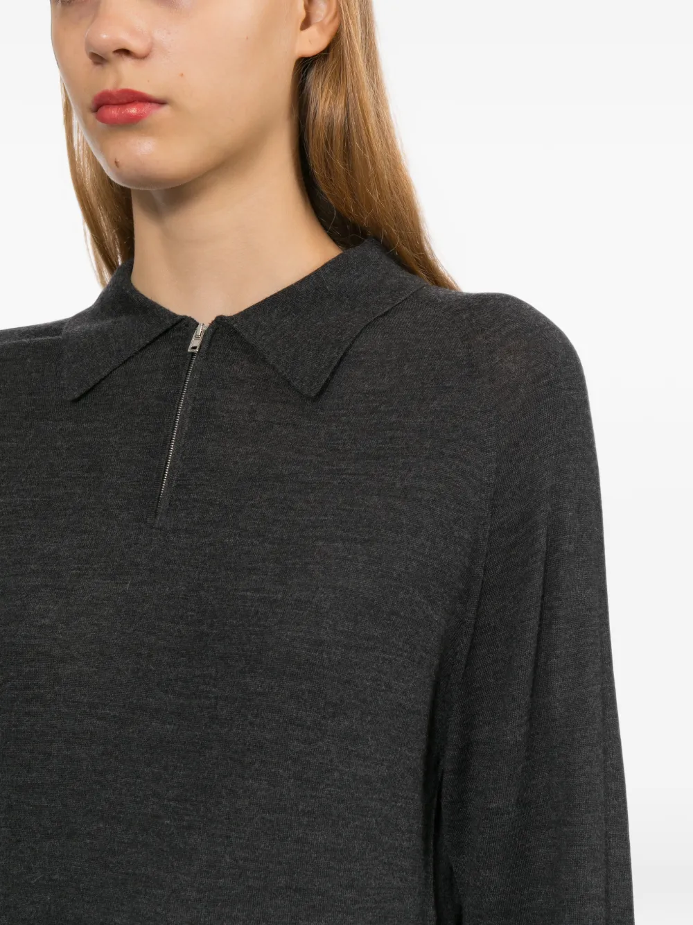 A.P.C. Top met kraag en rits Grijs