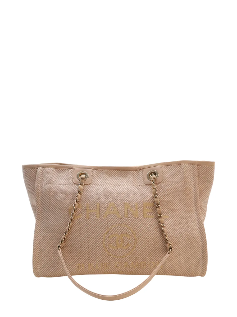 CHANEL Pre-Owned 2020 Small Mixed Fibers Deauville tote bag - Toni neutri