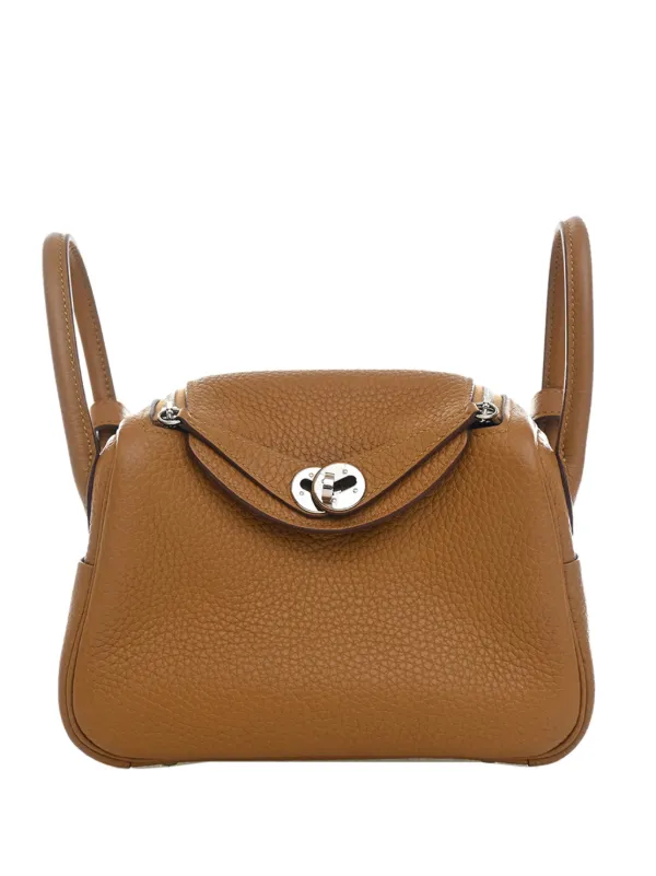 Hermès Pre-owned 2020 Mini Clemence Lindy 20 Satchel in Brown