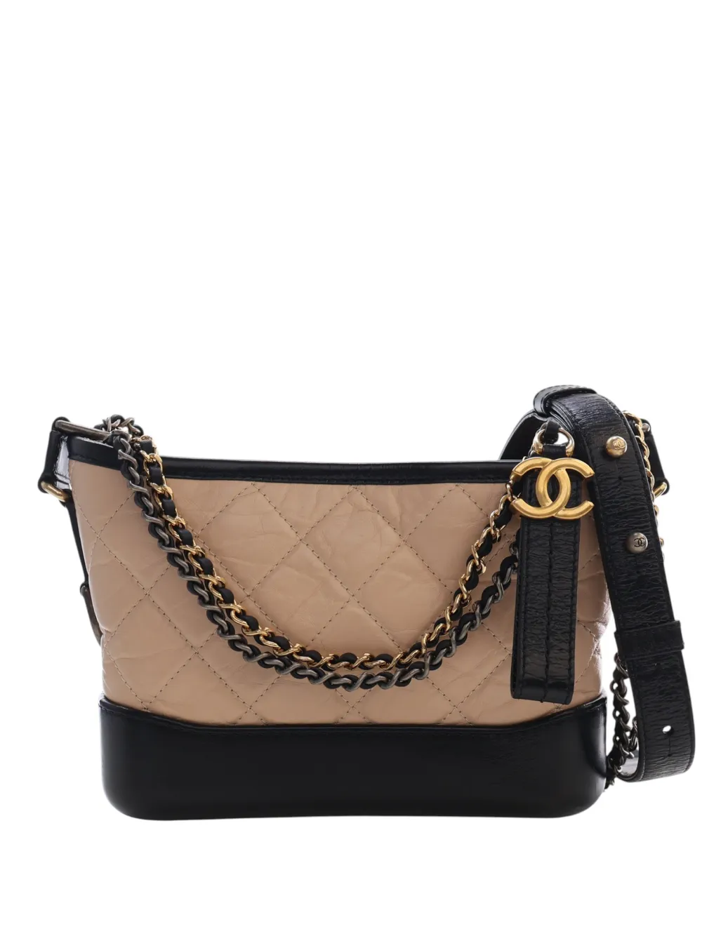 CHANEL Pre-Owned 2018-2019 Small Quilted Aged Calfskin Gabrielle Hobo crossbody bag - Marrone