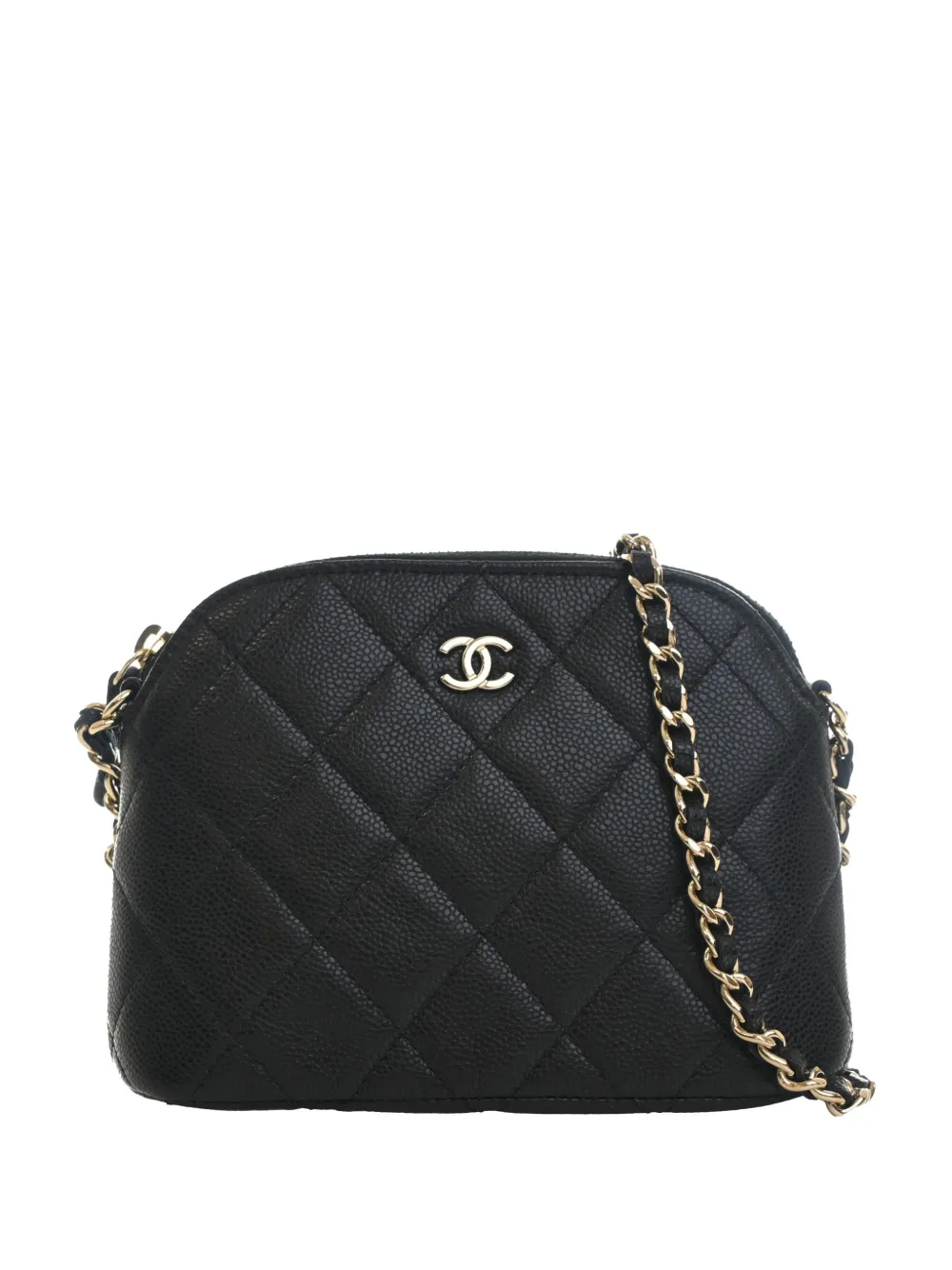 CHANEL Pre-Owned 2021-2026 Mini CC Quilted Caviar Dome Clutch with Chain crossbody bag - Nero