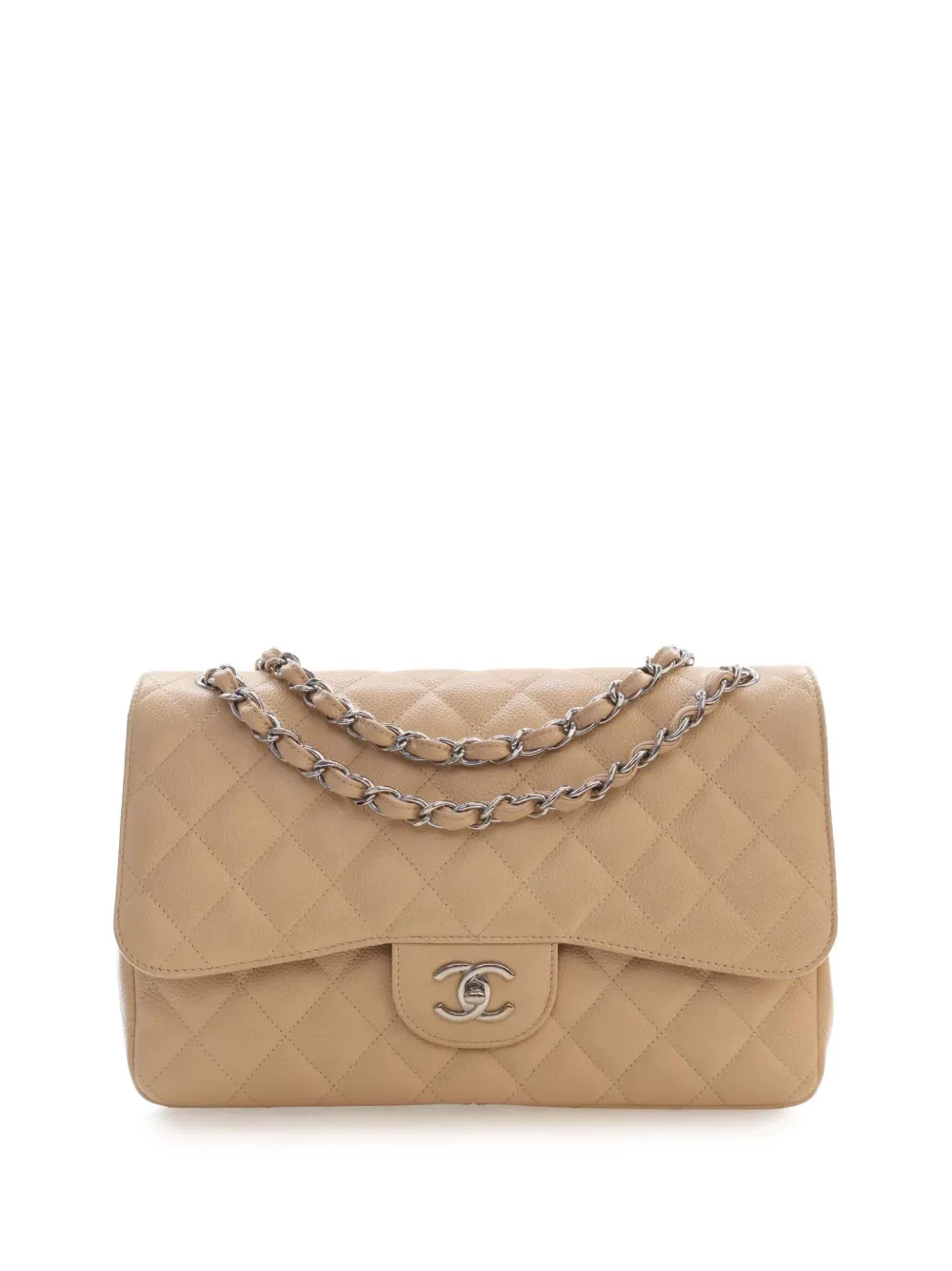 CHANEL Pre-Owned 2010-2011 Jumbo Classic Caviar Double Flap shoulder bag - Toni neutri