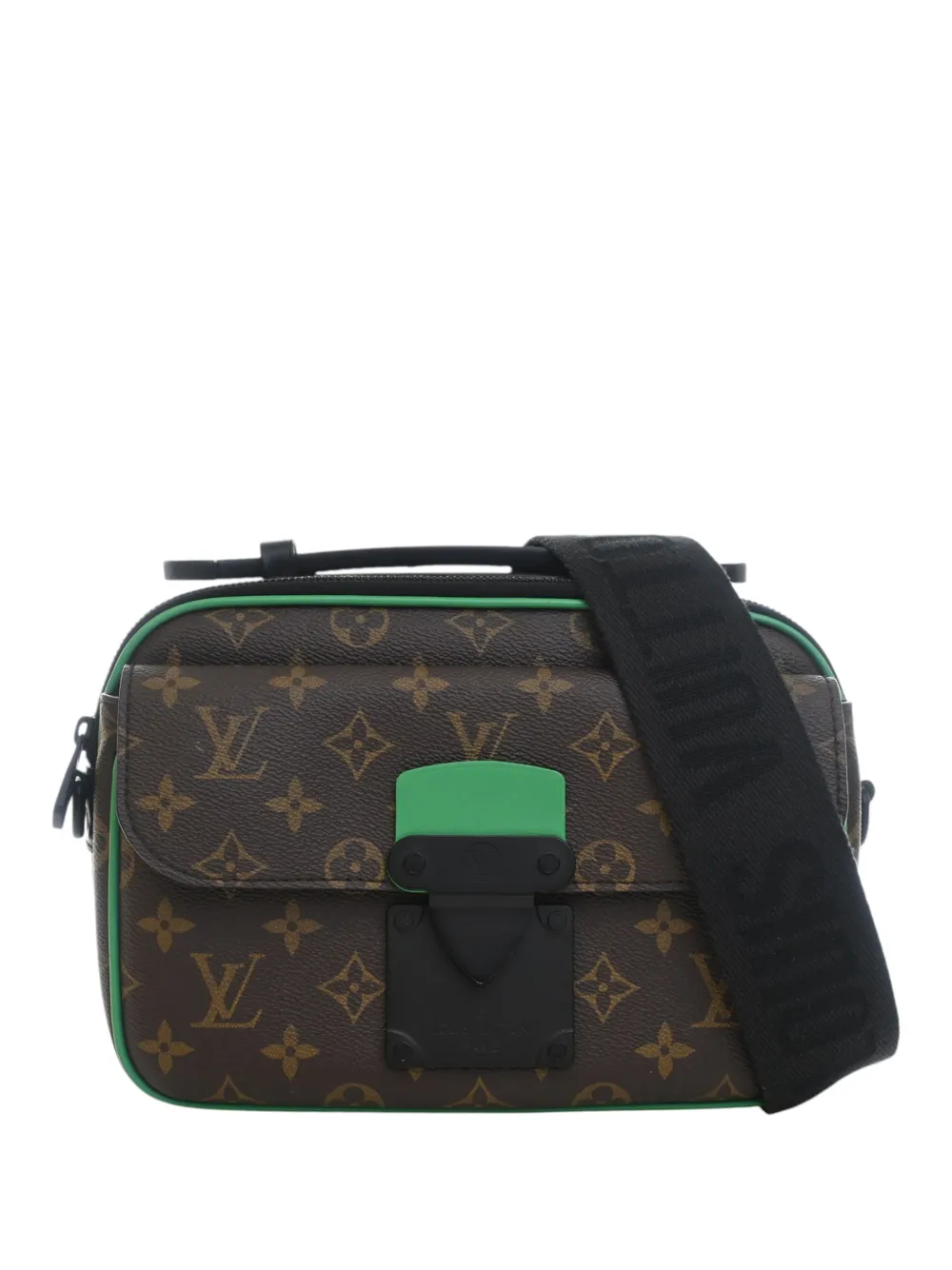 Louis Vuitton Pre-Owned 2021-2026 Monogram Macassar S Lock Messenger Bag satchel - Marrone