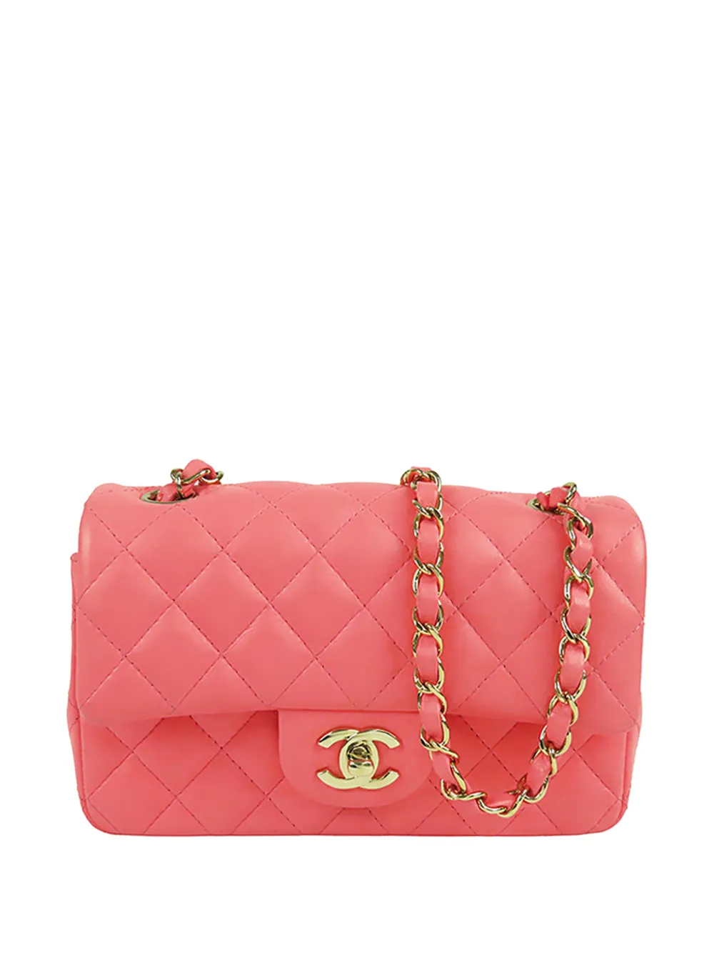 CHANEL Pre-Owned 2021-2026 Mini Rectangular Classic Lambskin Single Flap crossbody bag - Rosa