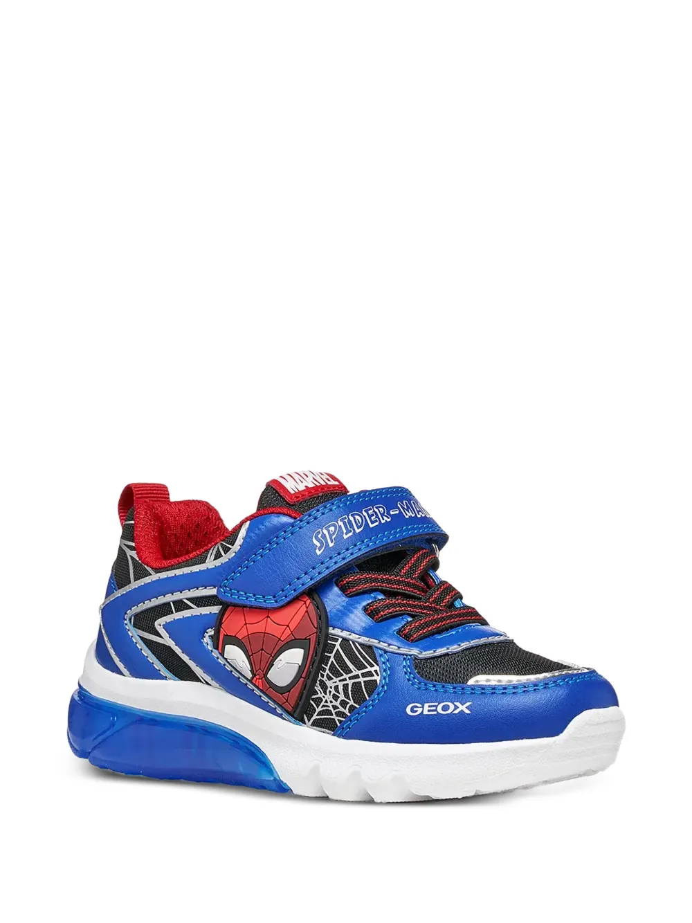 Geox Kids x Marvel Spider- Ciberdron touch-strap sneakers Blauw